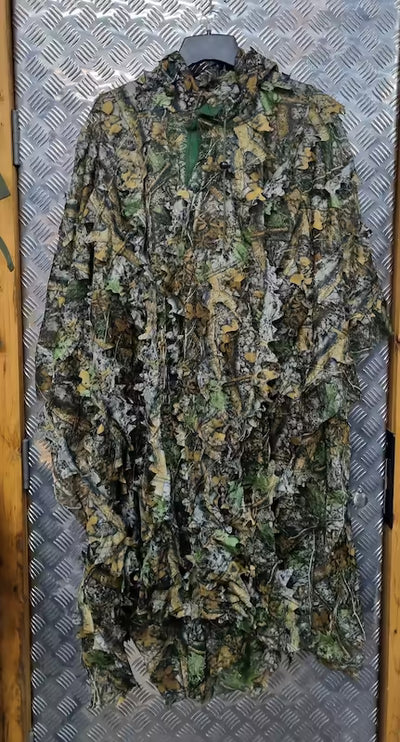 Camouflage jacket on a textured metal surface