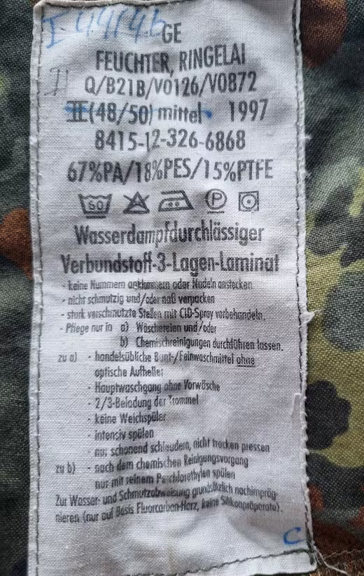 German Army Flecktarn Rain Trousers