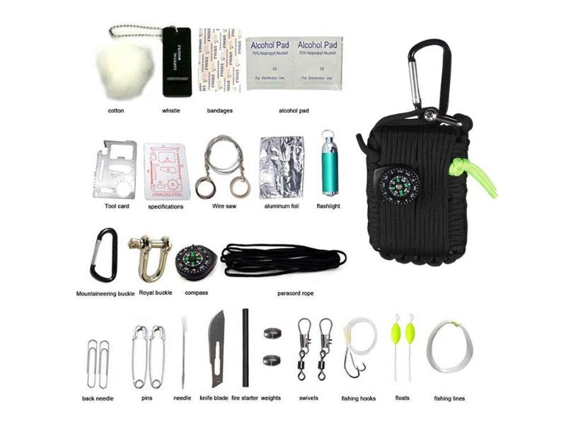 Camping/Tramping Emergency Tool Survival Kit - 29 pieces
