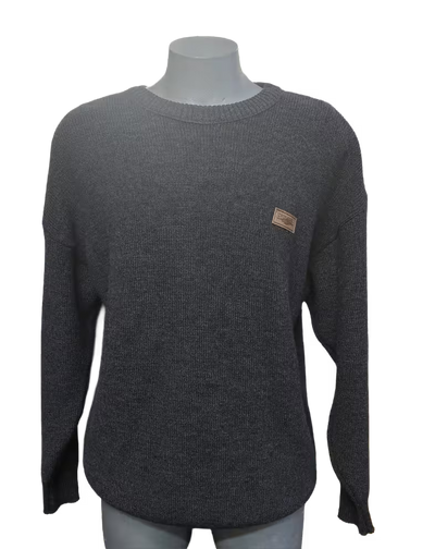 Ironbark Pure New Zealand Wool Fisherknit Rib Crew Neck Jersey