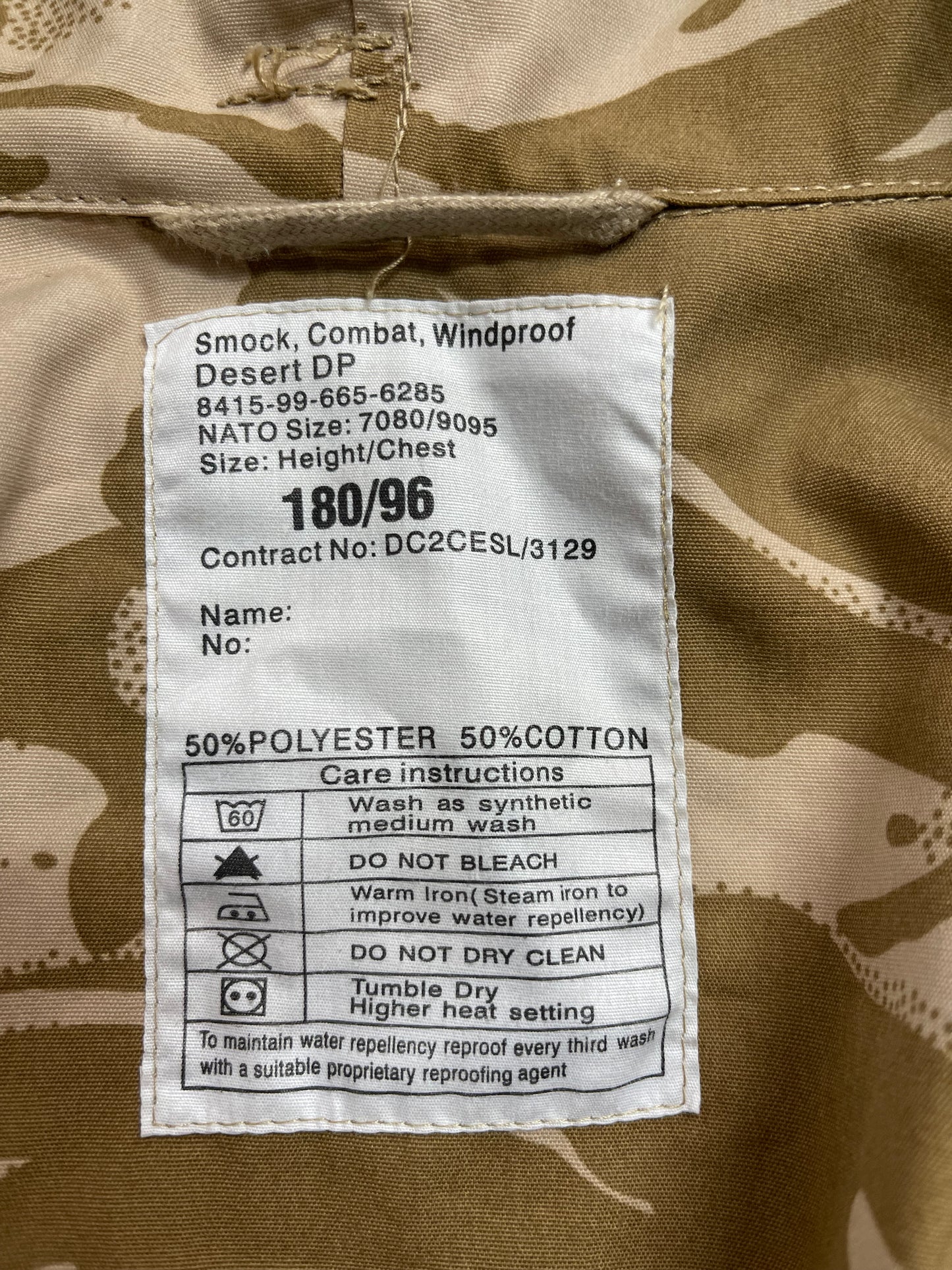 British Army DDPM Desert Cam Smock 180/96 New