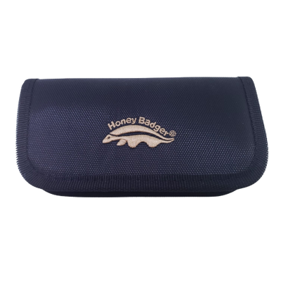 Honey Badger - Embroidered Black Zipper Pouch