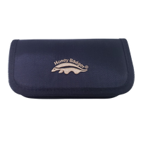 Honey Badger - Embroidered Black Zipper Pouch