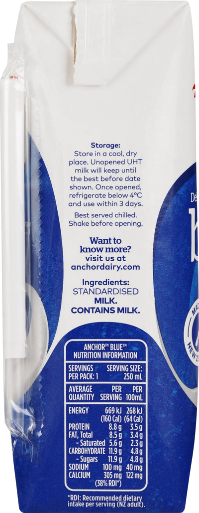 ANCHOR Blue Milk UHT 250ml dated best before 8/9/25