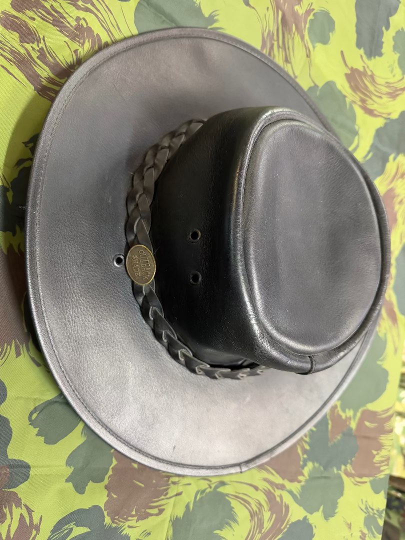 OUTBACK Shade leather Hat - Black (second hand)