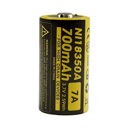 Battery with specifications on a white background