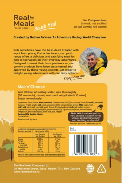 Real Meals - Mac 'n' Cheese Youth Meal