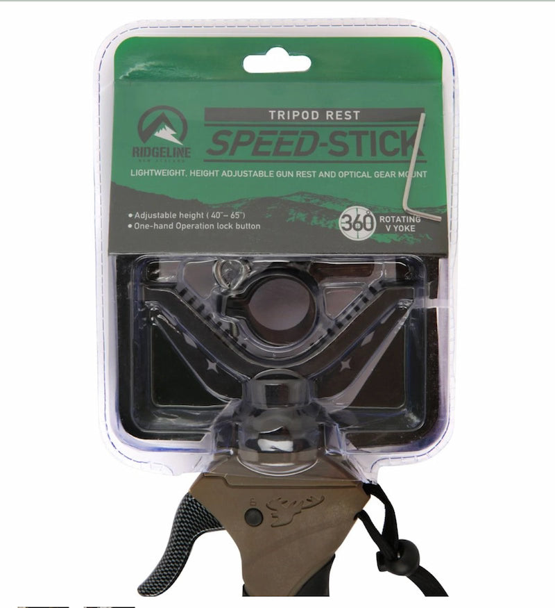 Hiddeline Speed-Stick tripod rest packaging with green label