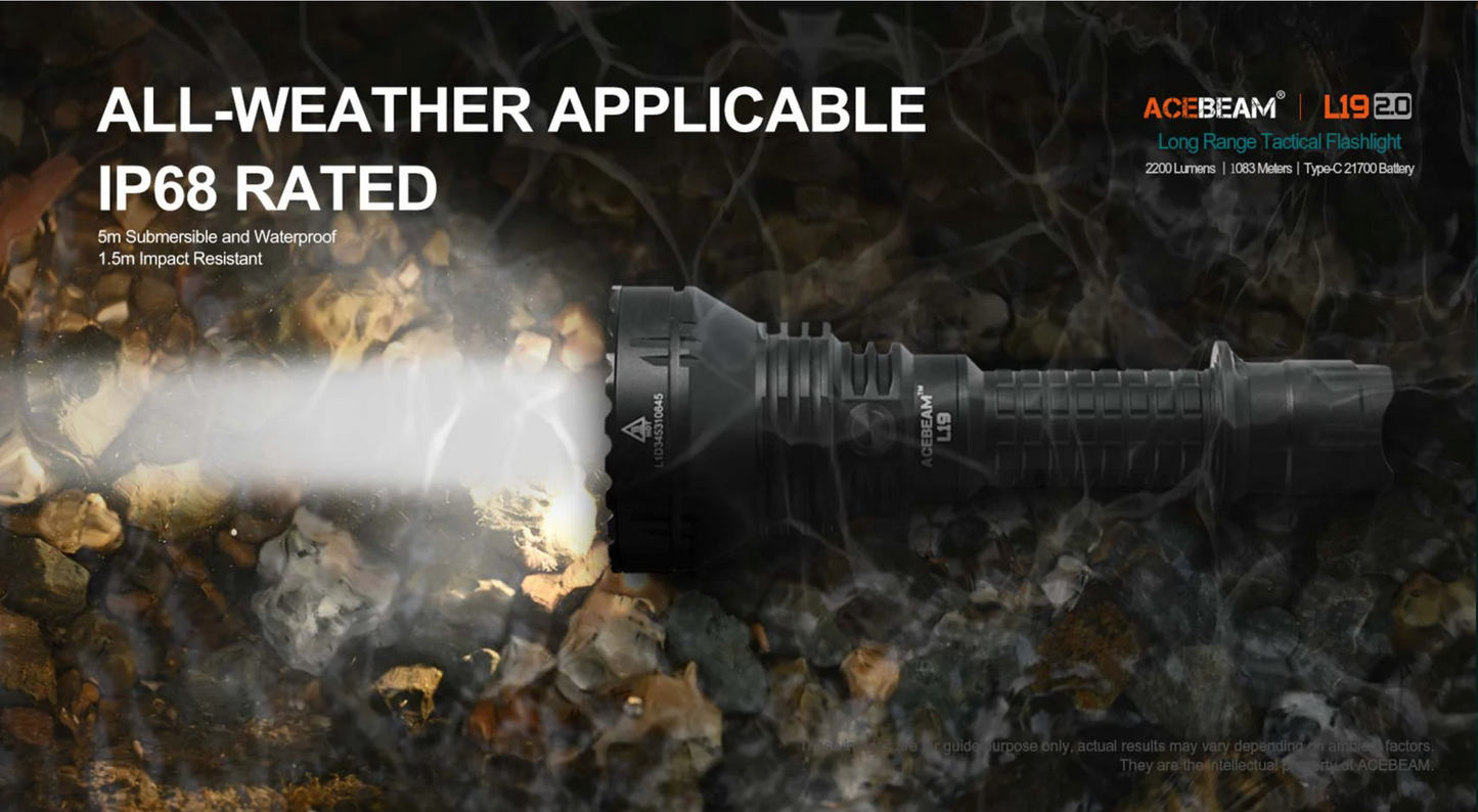 Acebeam L19 2.0 Long Range Flashlight