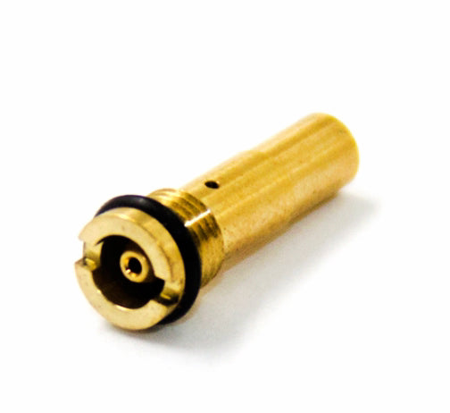 Gold-colored connector on a white background