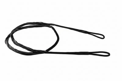A black braided strap or lanyard with two looped ends, photographed on a plain white background.