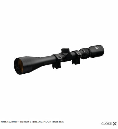 NIKKO STIRLING MOUNTMASTER 4-12 X 40 WITH 5/8 MOUNTS