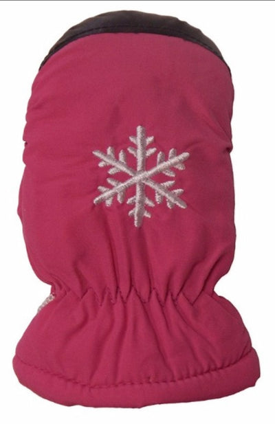Pink dog coat with a snowflake design on a white background