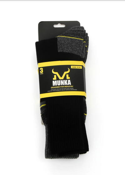 Munka 3 Pack Crew Work Sock