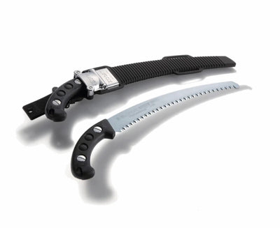 Two knives with black handles and silver blades on a white background