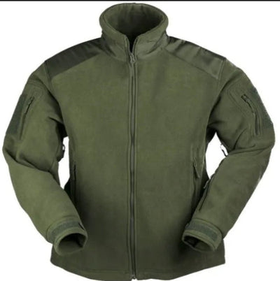 Green tactical jacket on a white background