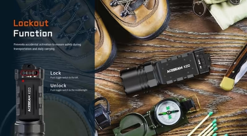 Acebeam X20 High Output Tactical Flashlight/Searchlight Dual Modes