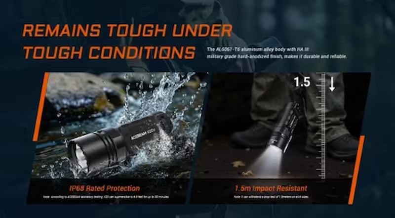 Acebeam X20 High Output Tactical Flashlight/Searchlight Dual Modes