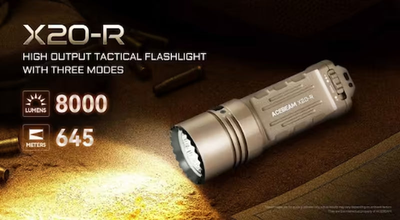 Acebeam X20-R Tactical Flashlight 3 Modes