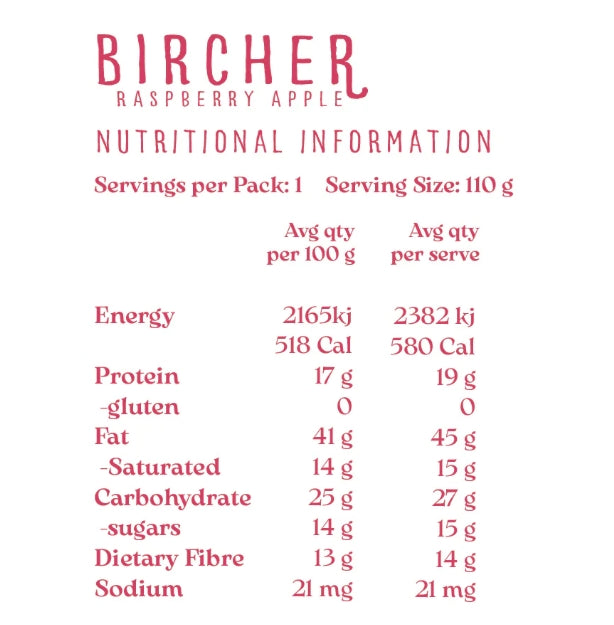 YUM Bushline - Raspberry Apple Bircher