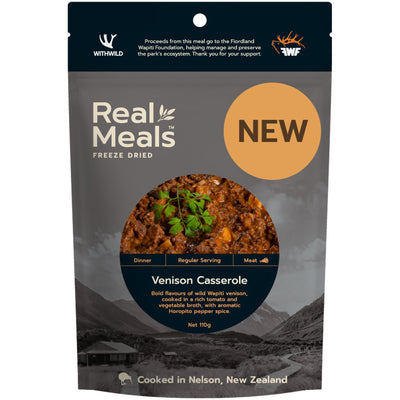 packet of real meals freeze dried venison casserole