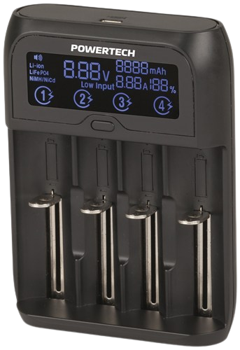 PowerTech - USB-C 4-Channel Universal Fast Charger with LCD