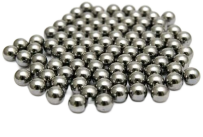 A collection of silver-colored 8mm balls, likely to be used as BBs for a crossbow.