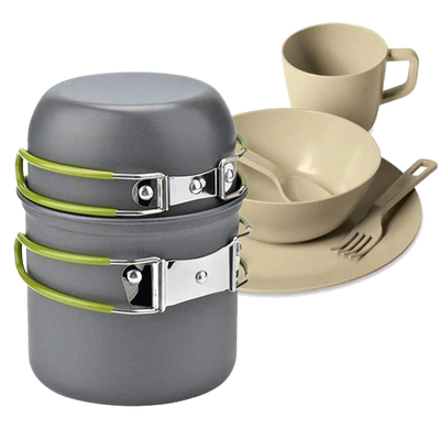Cutlery, Plate, Mug & Camp Pot - Rental