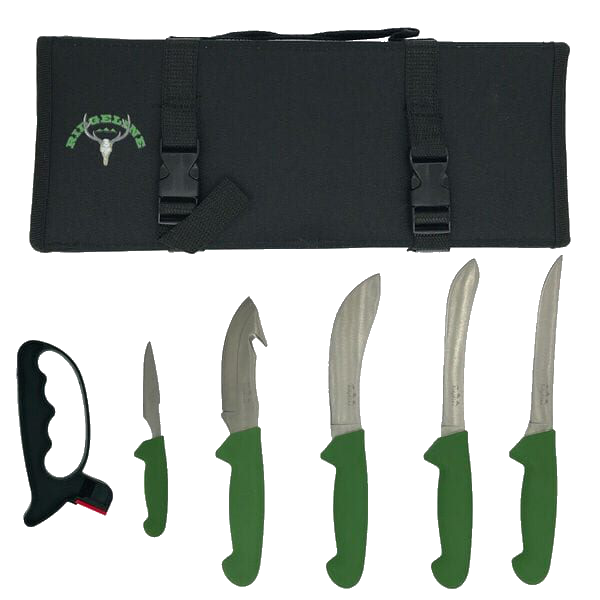 Ridgeline - Hunters Knife Set  5 piece Roll With Sharpener