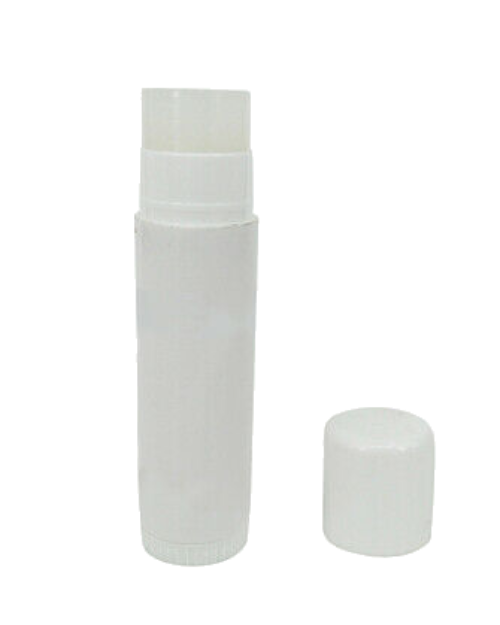 A white tube with a cap, presumably containing rail and string lube/wax for use with bows and arrows.