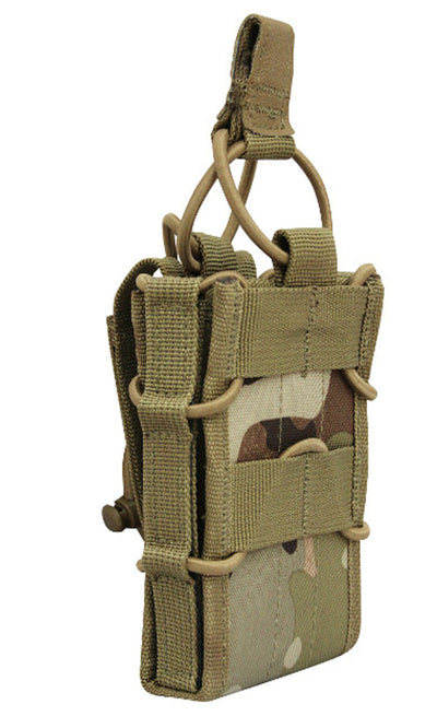 A camouflage Viper Elite Mag Pouch with MOLLE attachments and bungee retention system.
