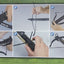 Step-by-step guide on how to assemble a crossbow with labeled steps.