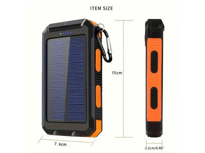 20000mAh Solar Power Bank Wireless Fast Charge, Waterproof, LED