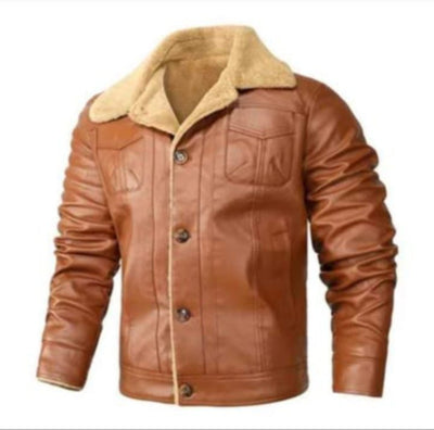 Faux Leather Lined Bomber Jacket