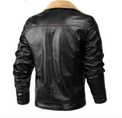 Faux Leather Lined Bomber Jacket - Flying Jacket -Save $60