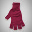 Red knitted glove on a light gray background