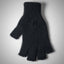 Black knit glove on a light gray background