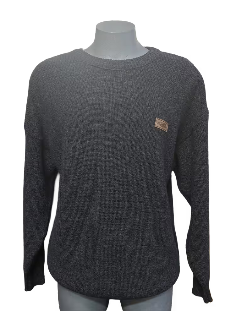 Ironbark Pure New Zealand Wool Fisherknit Rib Crew Neck Jersey