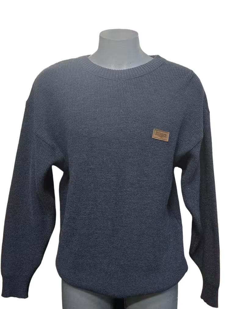 Ironbark Pure New Zealand Wool Fisherknit Rib Crew Neck Jersey