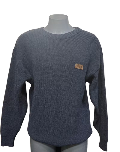 Ironbark Pure New Zealand Wool Fisherknit Rib Crew Neck Jersey