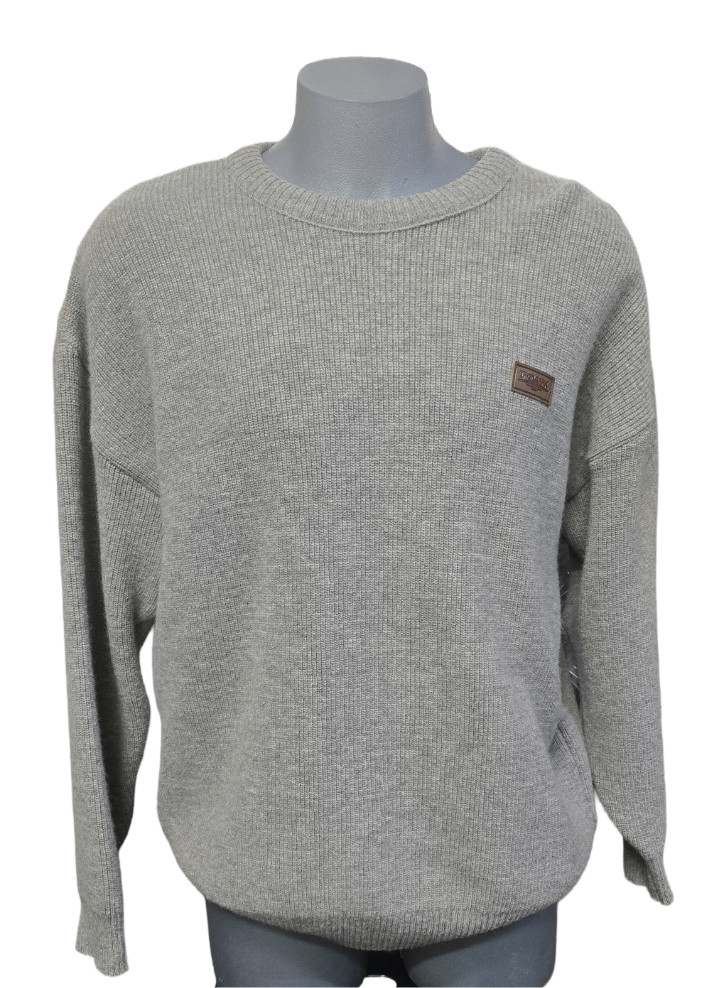 Ironbark Pure New Zealand Wool Fisherknit Rib Crew Neck Jersey