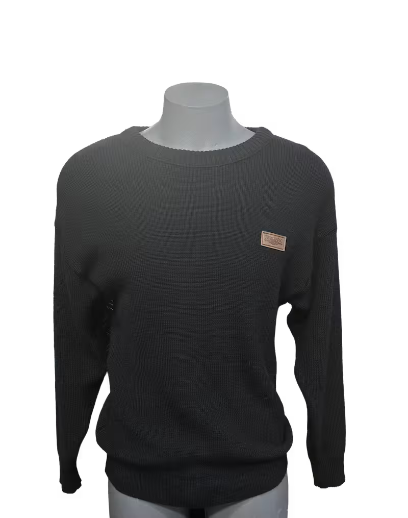 Ironbark Pure New Zealand Wool Fisherknit Rib Crew Neck Jersey