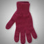 Red knitted glove on a gray background
