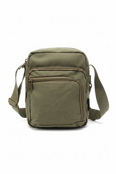 Green shoulder bag on a white background