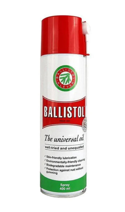 Ballistol spray can on a white background