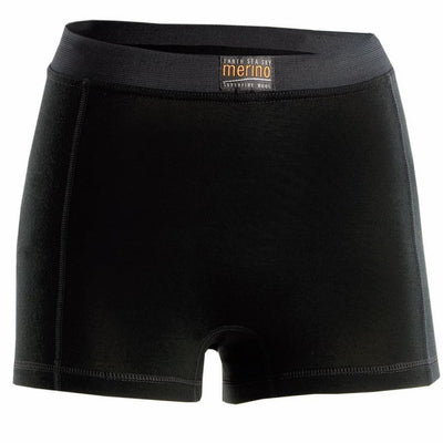 Black merino wool underwear on a white background