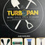 TurboPan branding with tools and product images on a black background