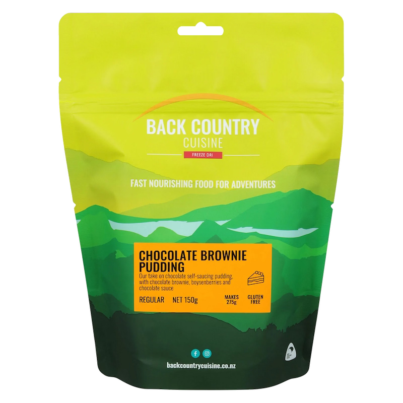 Back Country Cuisine Chocolate Brownie Pudding package on a white background