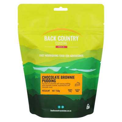 Back Country Cuisine Chocolate Brownie Pudding package on a white background