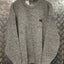 A grey Ironbark Pure New Zealand Wool Fisherknit Rib Crew Neck Jersey.